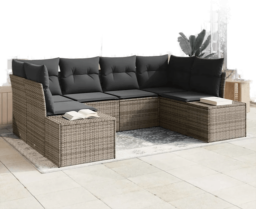 Vidaxl Hagesofa Set 6 pcs Grå