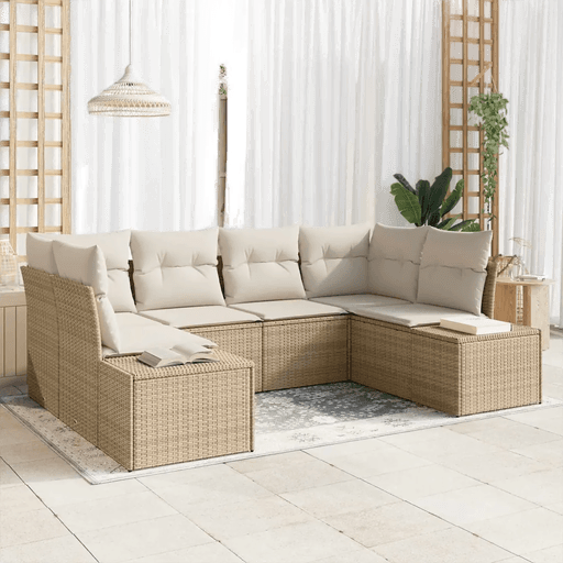 Vidaxl Hagesofa Set 6 pcs Beige