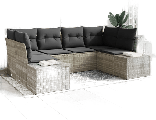 Vidaxl Hagesofa Set 6 pcs Lysegrå