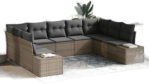 Vidaxl Hagesofa Set 9 pcs Grå