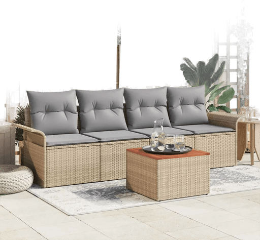 Vidaxl Hagesofa Set 5 pcs Beige