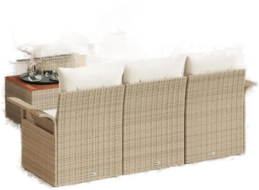 Vidaxl Hagesofa Set 6 pcs Beige