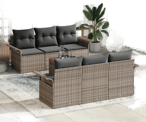 Vidaxl Hagesofa Set 7 pcs Grå