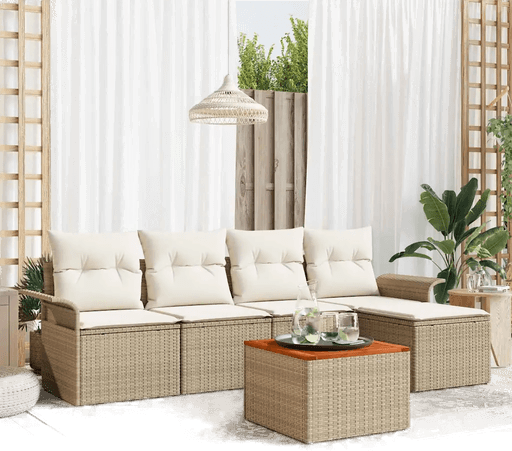 Vidaxl Hagesofa Set 6 pcs Beige