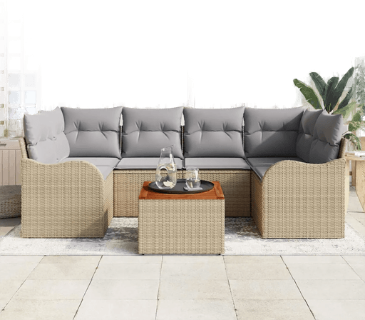 Vidaxl Hagesofa Set 7 pcs Beige