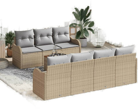 Vidaxl Hagesofa Set 8 pcs Beige
