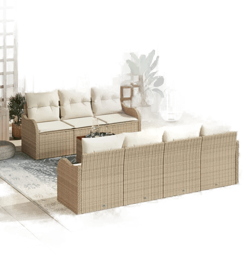 Vidaxl Hagesofa Set 8 pcs Beige