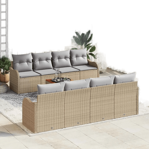 Vidaxl Hagesofa Set 9 pcs Beige