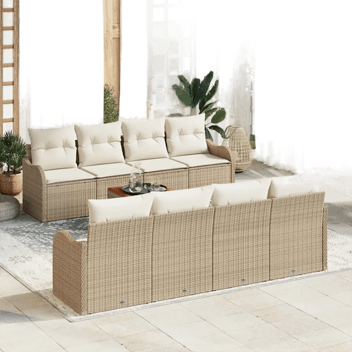 Vidaxl Hagesofa Set 9 pcs Beige