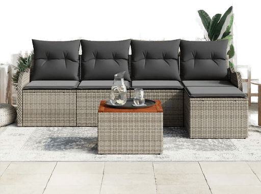 Vidaxl Hagesofa Set 6 pcs Grå