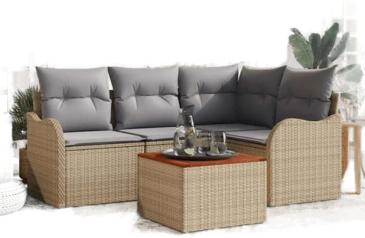 Vidaxl Hagesofa Set 5 pcs Beige