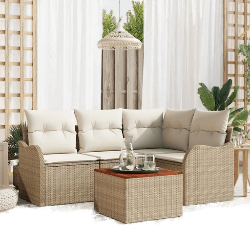 Vidaxl Hagesofa Set 5 pcs Beige