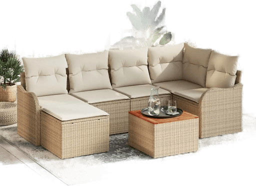 Vidaxl Hagesofa Set 7 pcs Beige