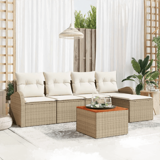 Vidaxl Hagesofa Set 6 pcs Beige