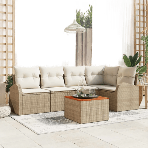 Vidaxl Hagesofa Set 6 pcs Beige