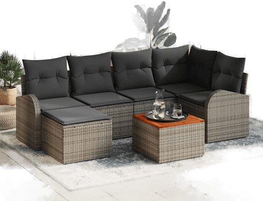 Vidaxl Hagesofa Set 7 pcs Grå