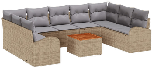 Vidaxl Hagesofa Set 10 pcs Beige