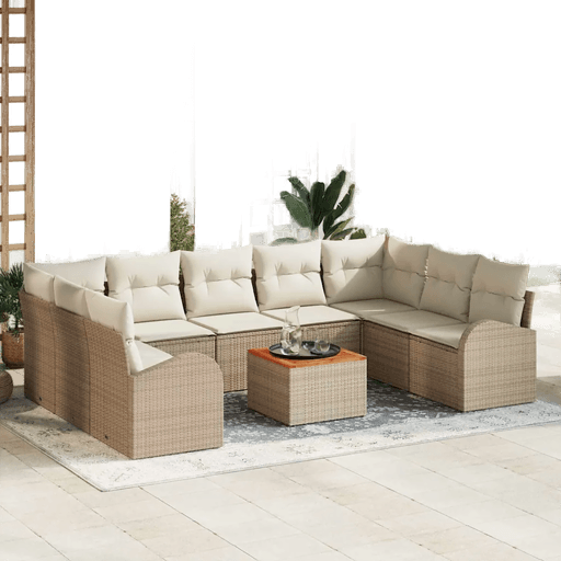 Vidaxl Hagesofa Set 10 pcs Beige