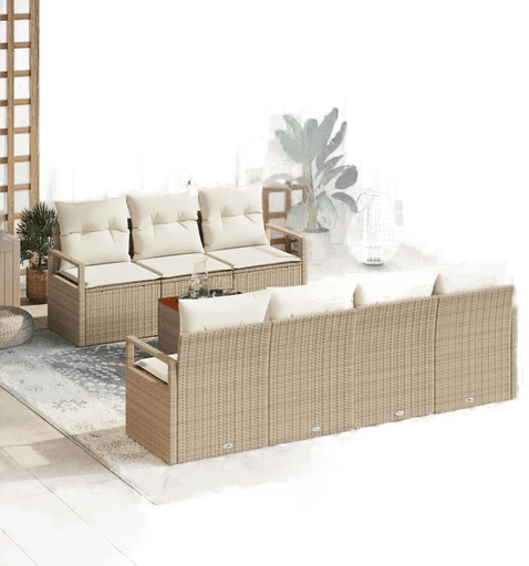 Vidaxl Hagesofa Set 8 pcs Beige