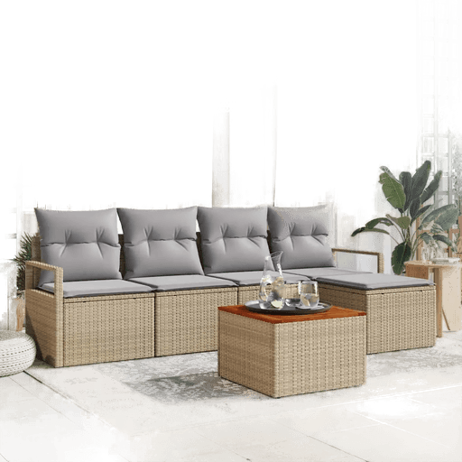 Vidaxl Hagesofa Set 6 pcs Beige