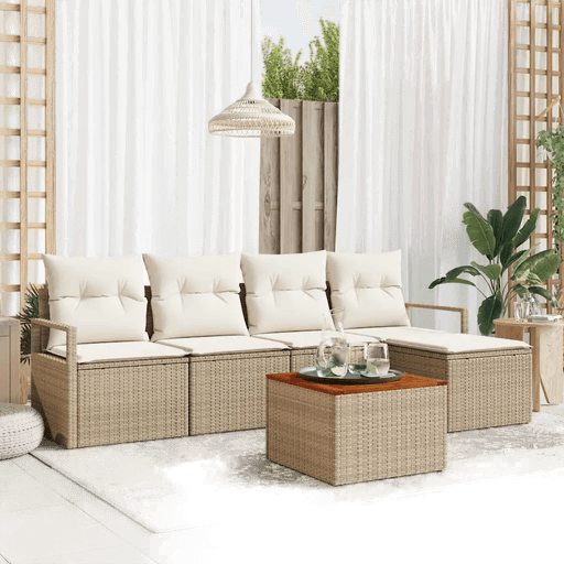 Vidaxl Hagesofa Set 6 pcs Beige