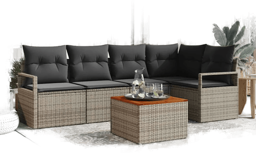 Vidaxl Hagesofa Set 6 pcs Grå