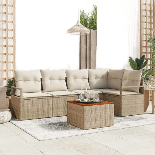 Vidaxl Hagesofa Set 6 pcs Beige
