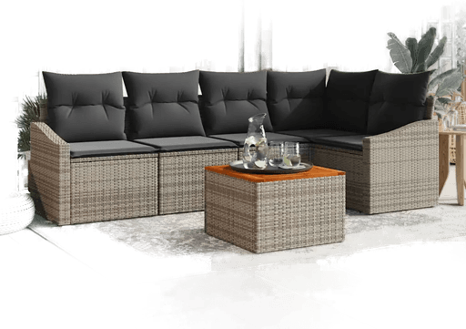 Vidaxl Hagesofa Set 6 pcs Grå