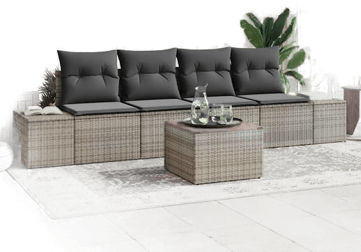 Vidaxl Hagesofa Set 5 pcs Grå