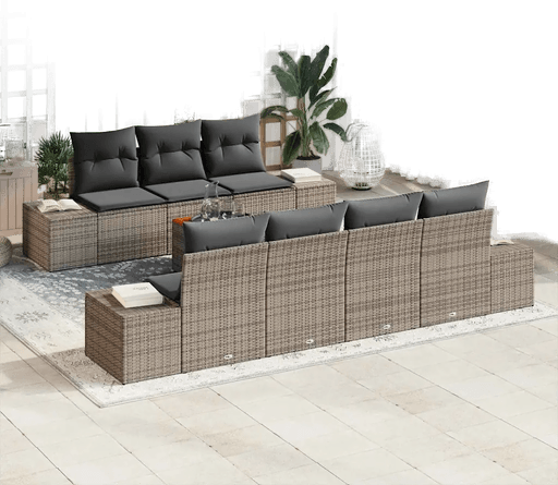 Vidaxl Hagesofa Set 8 pcs Grå
