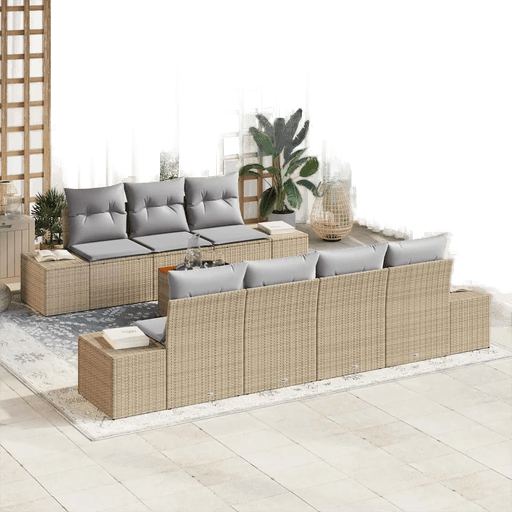 Vidaxl Hagesofa Set 8 pcs Beige
