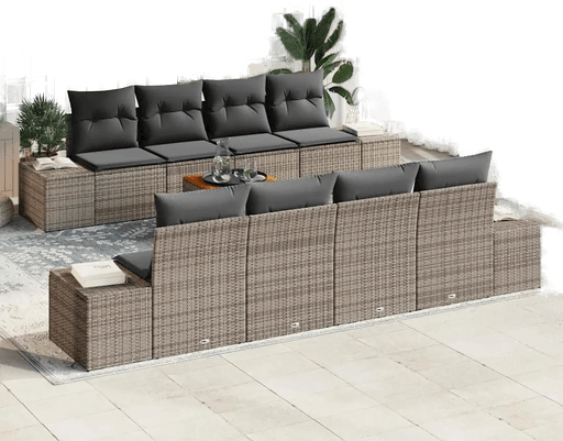 Vidaxl Hagesofa Set 9 pcs Grå