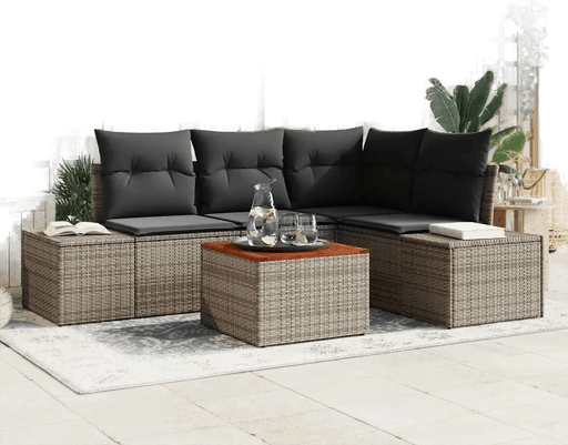 Vidaxl Hagesofa Set 5 pcs Grå