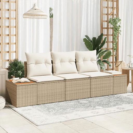 Vidaxl Hagesofa Set 3 pcs Beige