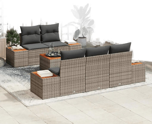 Vidaxl Hagesofa Set 6 pcs Grå