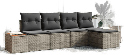Vidaxl Hagesofa Set 5 pcs Grå