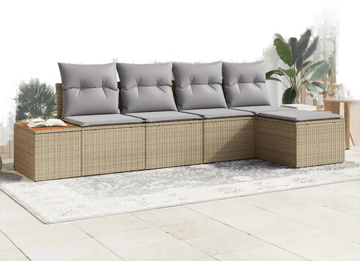 Vidaxl Hagesofa Set 5 pcs Beige