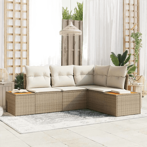 Vidaxl Hagesofa Set 5 pcs Beige