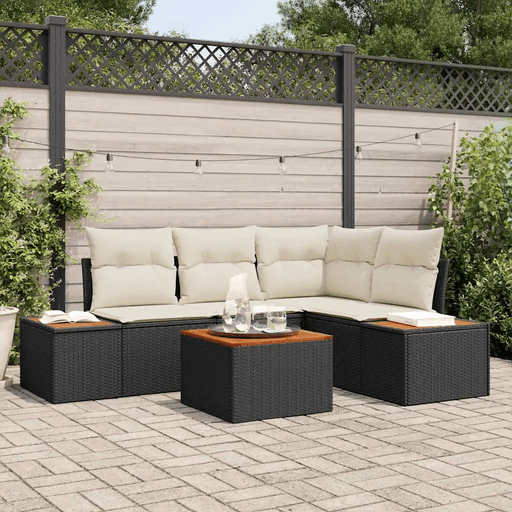 Vidaxl Hagesofa Set 5 pcs Svart