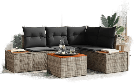 Vidaxl Hagesofa Set 5 pcs Grå