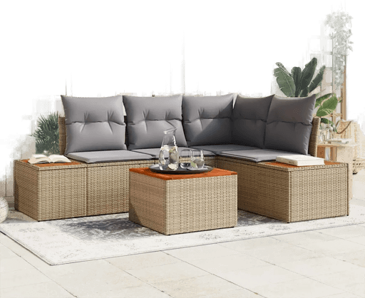 Vidaxl Hagesofa Set 5 pcs Beige
