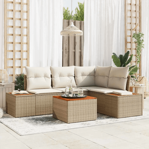 Vidaxl Hagesofa Set 5 pcs Beige