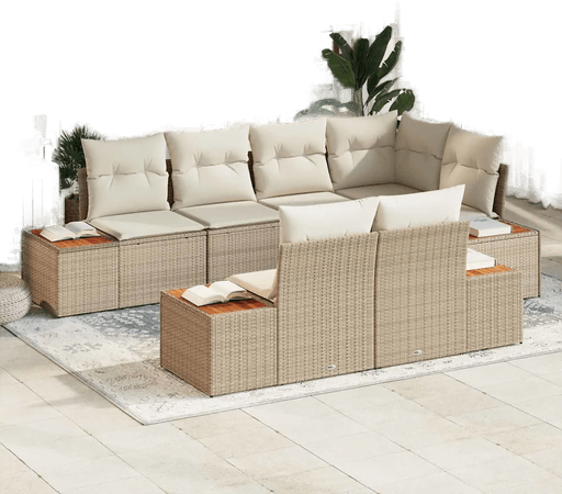 Vidaxl Hagesofa Set 7 pcs Beige