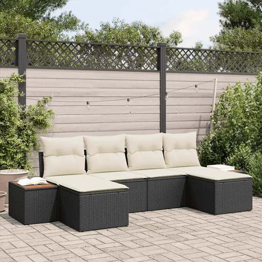 Vidaxl Hagesofa Set 6 pcs Svart