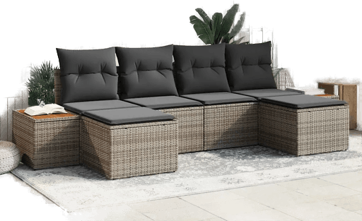 Vidaxl Hagesofa Set 6 pcs Grå