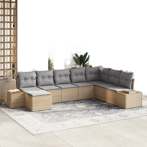 Vidaxl Hagesofa Set 8 pcs Beige