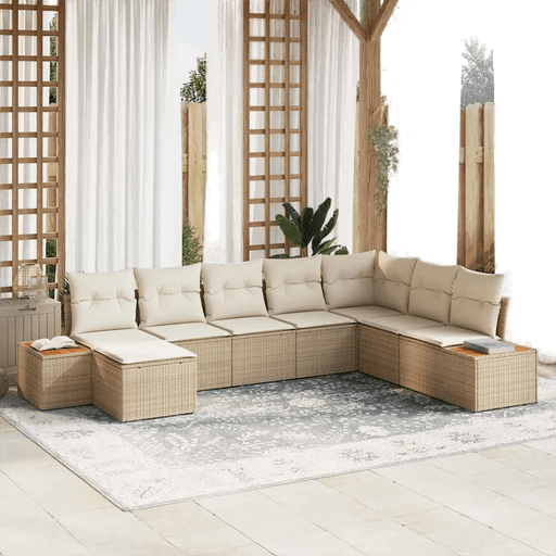 Vidaxl Hagesofa Set 8 pcs Beige