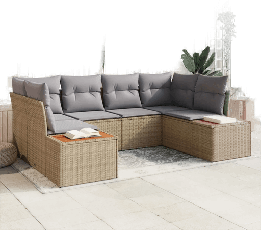 Vidaxl Hagesofa Set 6 pcs Beige