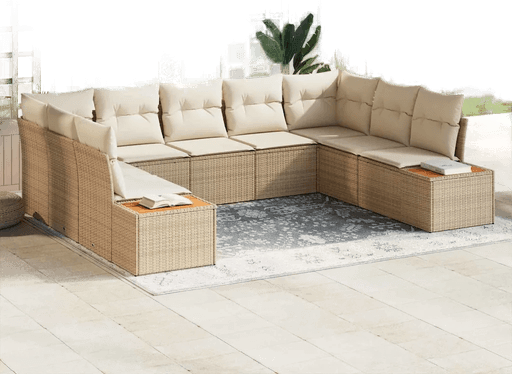 Vidaxl Hagesofa Set 9 pcs Beige