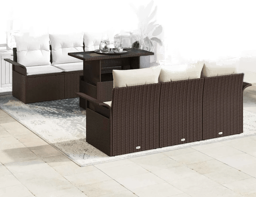 Vidaxl Hagesofa Set 7 pcs Brun